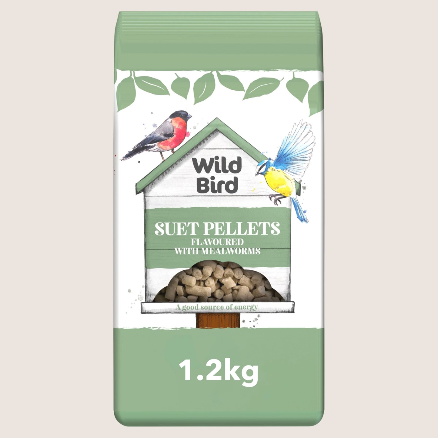 Wild Bird Suet Pellets Flavoured with Mealworms Nutritionally Complete 1.2kg