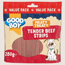 Good Boy Meaty Treaty Tender Beef Strips No Artificial Additives 280g