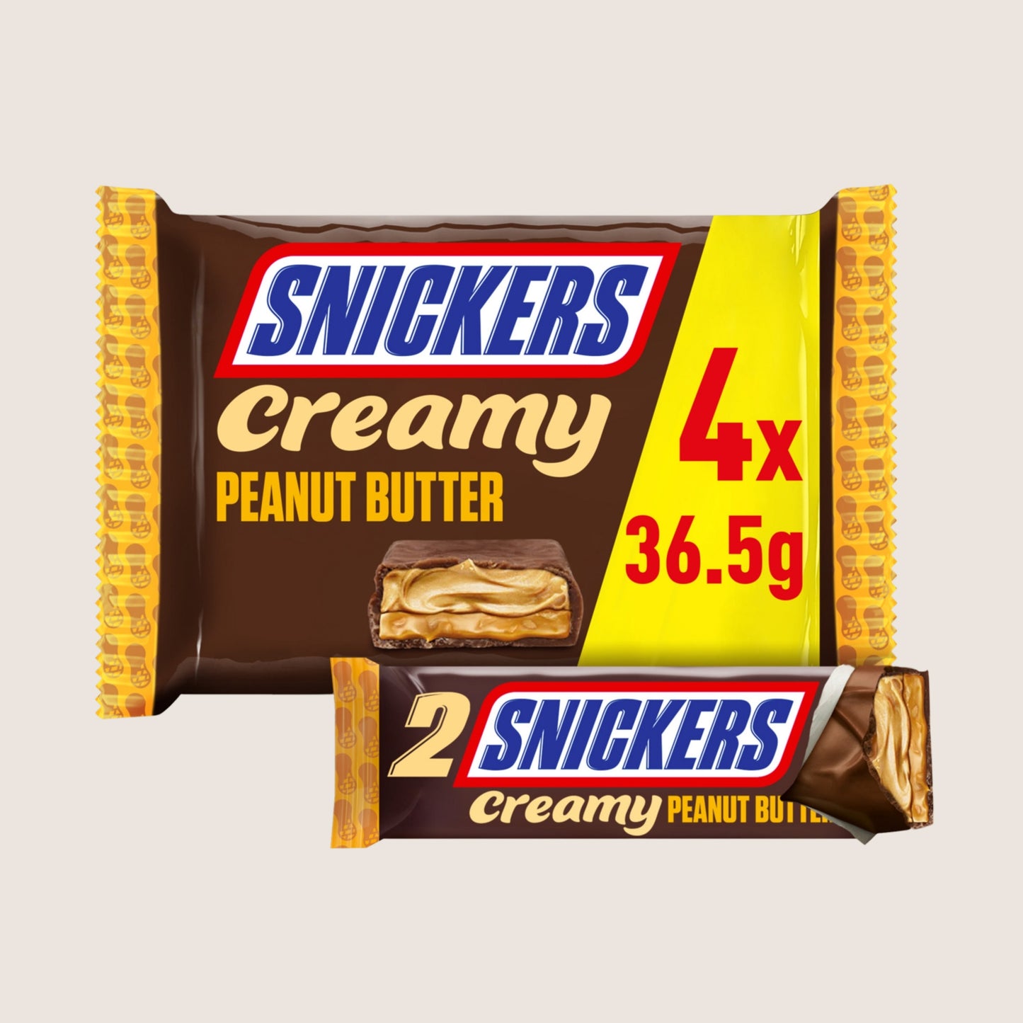 Snickers Creamy Peanut Butter Chocolate 4 Pack 4 x 36.5g