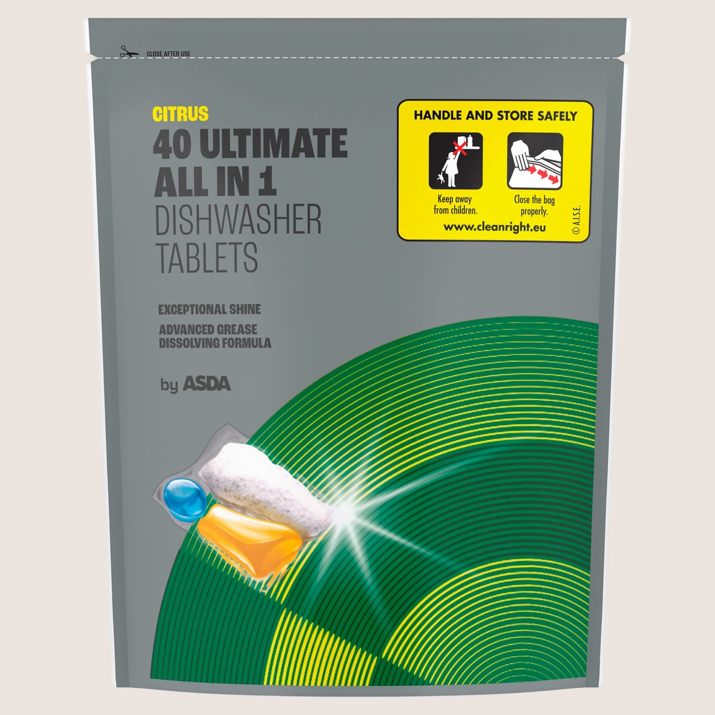 ASDA Ultimate All in 1 Citrus Dishwasher Tablets 40 x () 12.5g