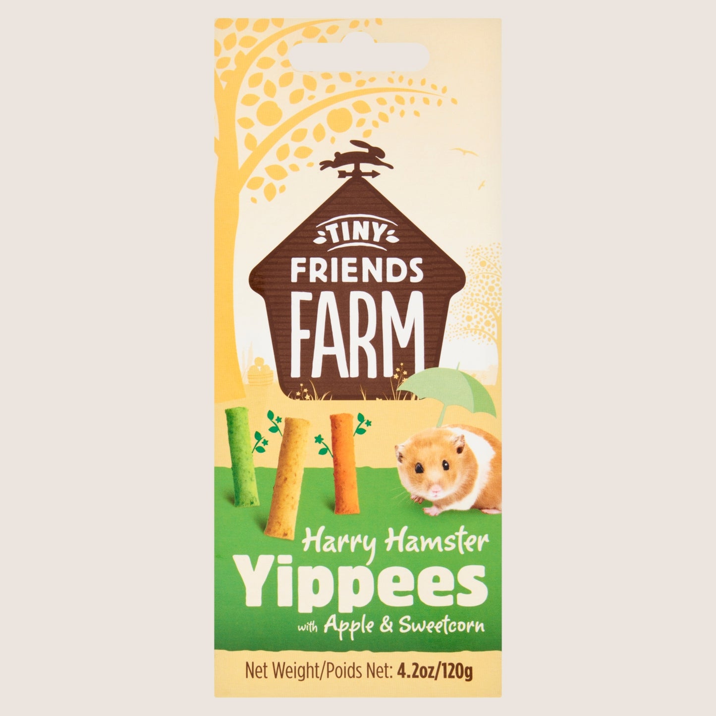 Tiny Friends Farm Harry Hamster Yippees with Apple & Sweetcorn Nutritionally Complete 120g