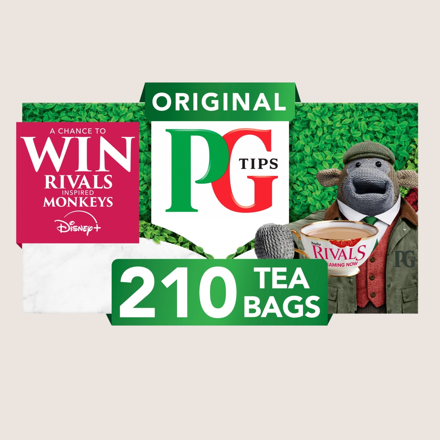 PG Tips Original Black Tea 210 Tea Bags No Artificial Additives