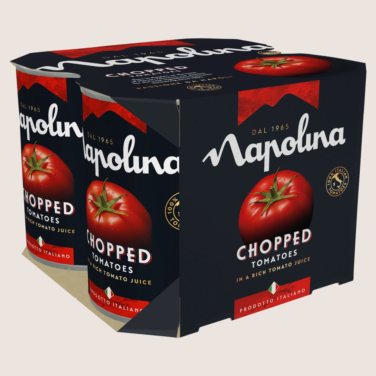 Napolina Chopped Tomatoes in a Rich Tomato Juice Sun Ripened Tomatoes 4 x 400g