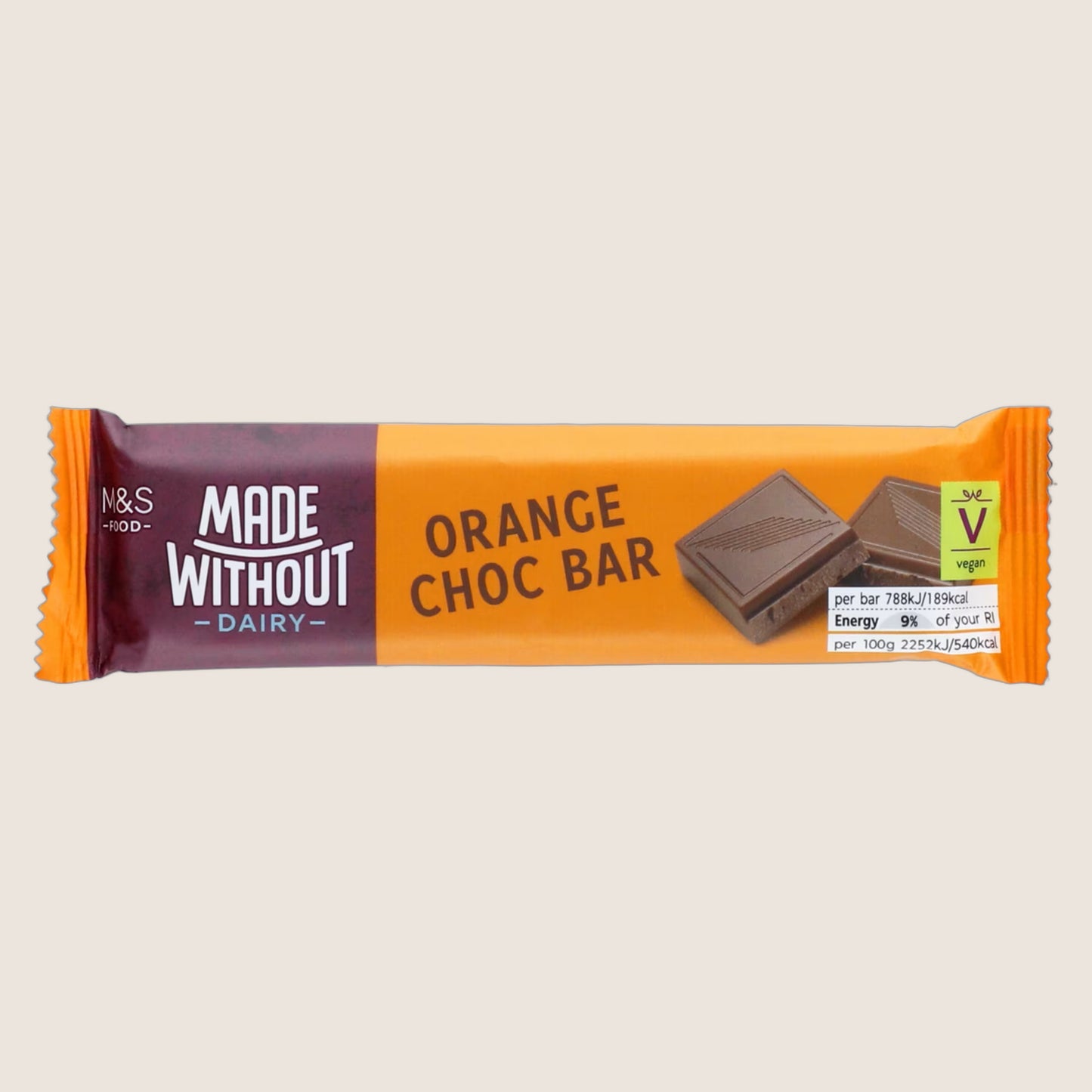M&S Made Without Dairy Orange Chocolate Bar Real Chocolate 35 g