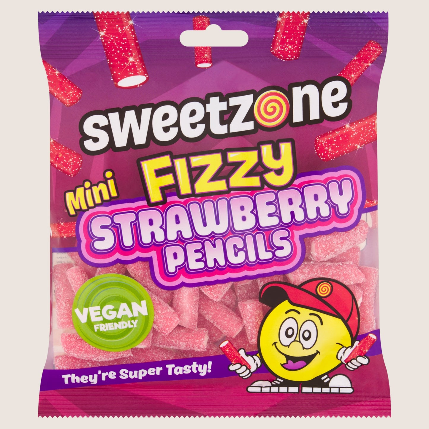 SweetZone Mini Fizzy Strawberry Pencils 180g