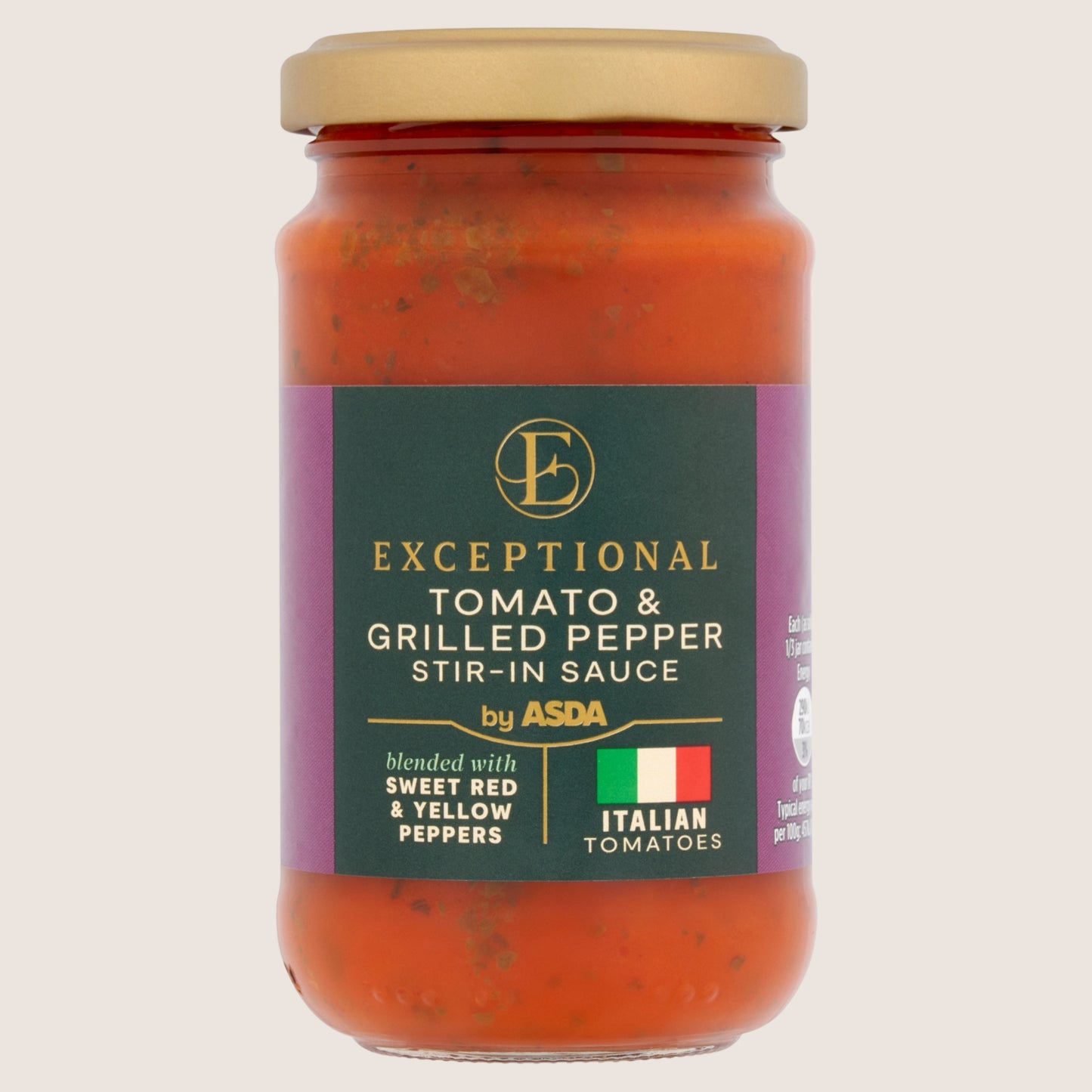 Exceptional by ASDA Tomato & Grilled Pepper Stir-in Sauce No Artificial Additives 190g