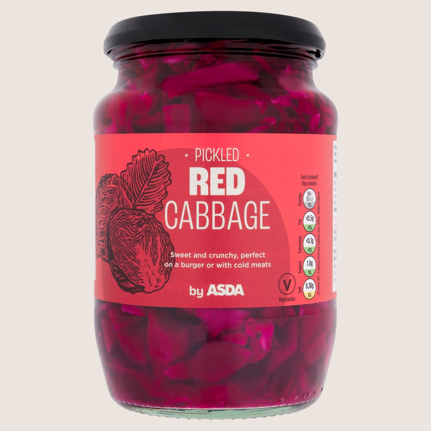 ASDA Pickled Red Cabbage No Artificial Additives 710g