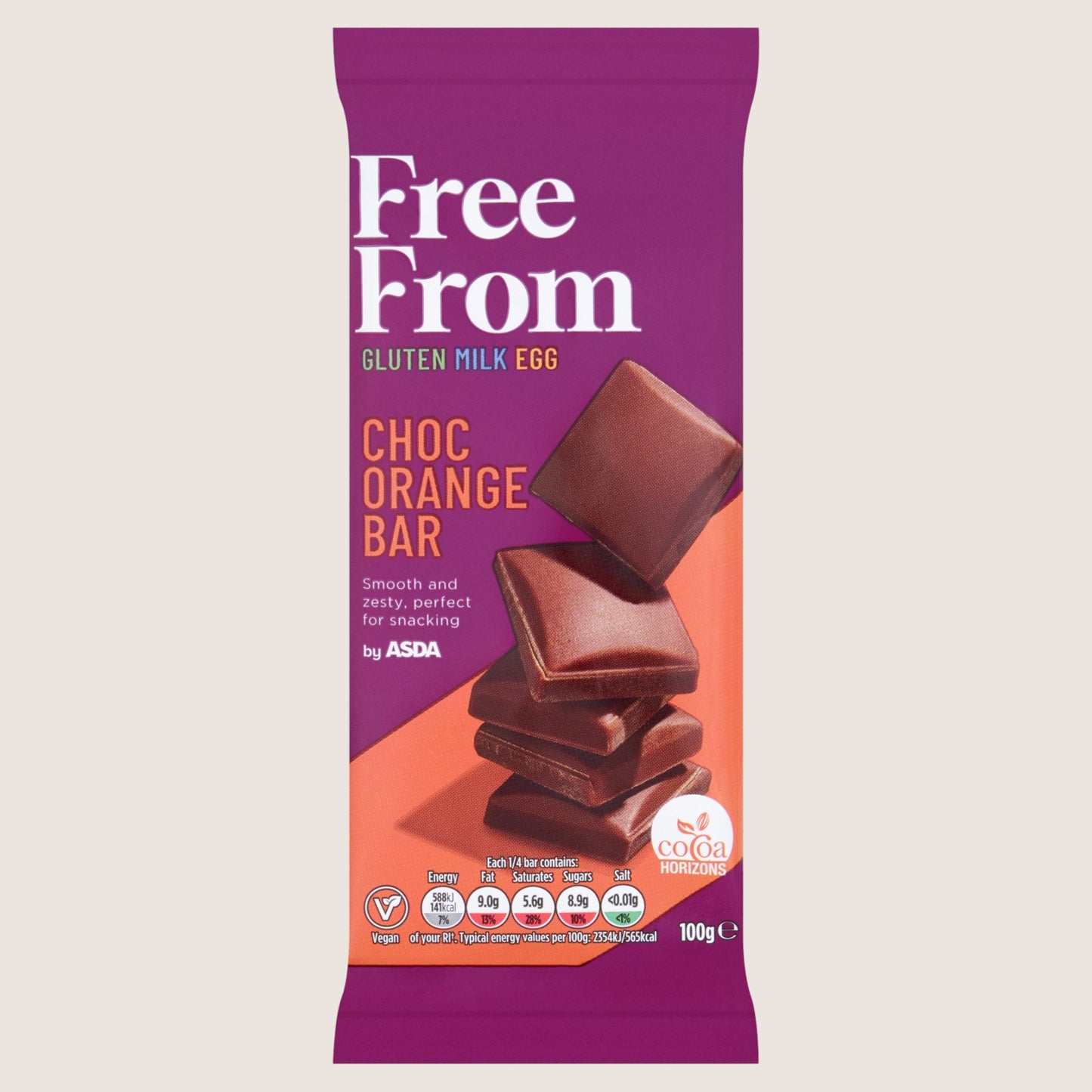 ASDA Free From by Choc Orange Bar 100g