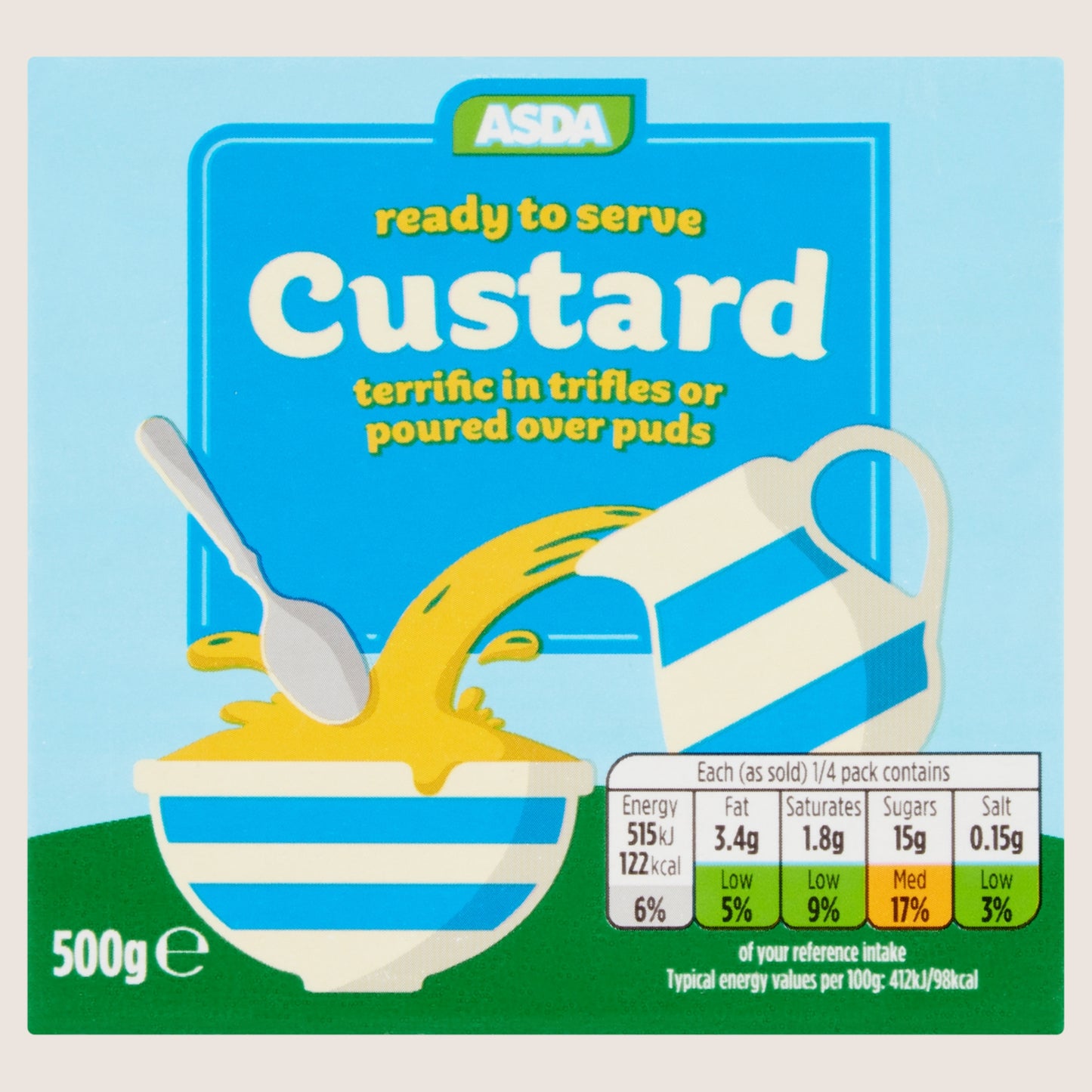 ASDA Custard No Artificial Additives 500g