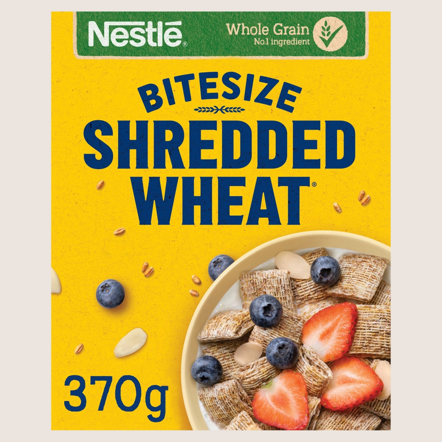 Nestle Shredded Wheat Bitesize Breakfast Cereal No Added Sugar 370g