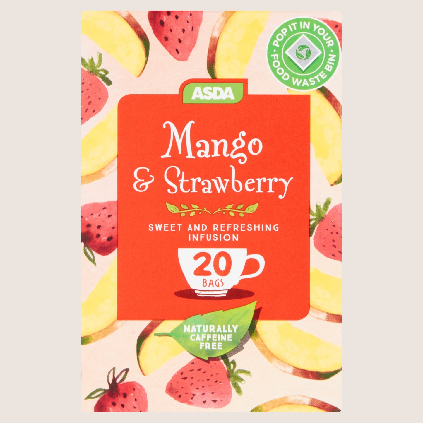 ASDA Mango & Strawberry 20 Tea Bags No Artificial Additives