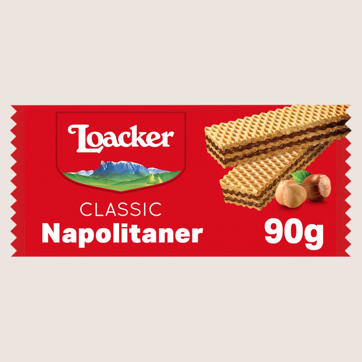 Loacker Classic Napolitaner Hazelnut Wafers Free From Artificial Additives 90g