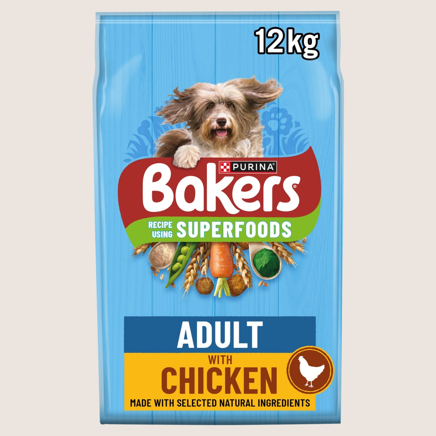 Bakers Superfoods Chicken with Vegetables Dry Dog Food Complete Nutrition 12kg