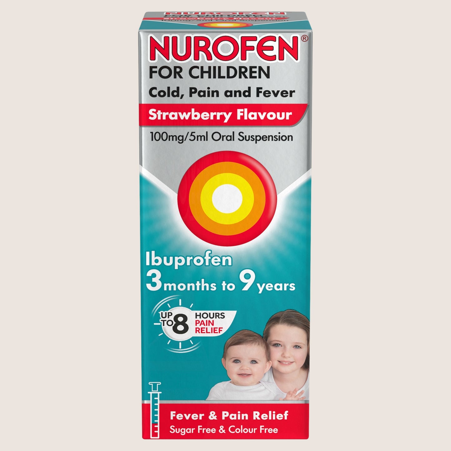 Nurofen for Children Cold Pain & Fever Relief Strawberry Suspension Ibuprofen
