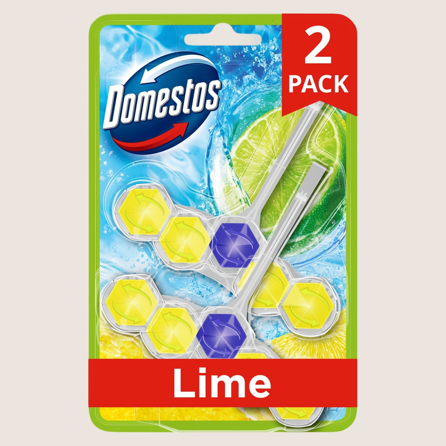 Domestos Power 5 Lime Toilet Rim Blocks 2x 50 g