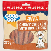 Good Boy Meaty Treaty Chewy Chicken with Rice Sticks No Artificial Additives 220g