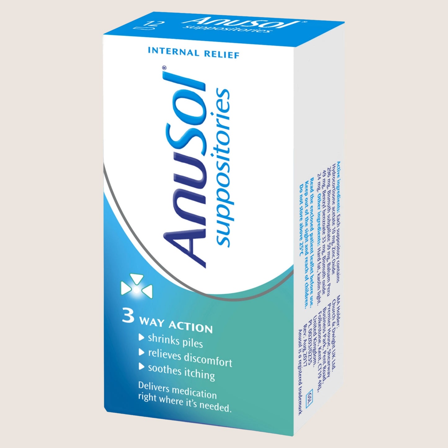 Anusol Suppositories for Haemorrhoids and Piles Treatment 12 Pack