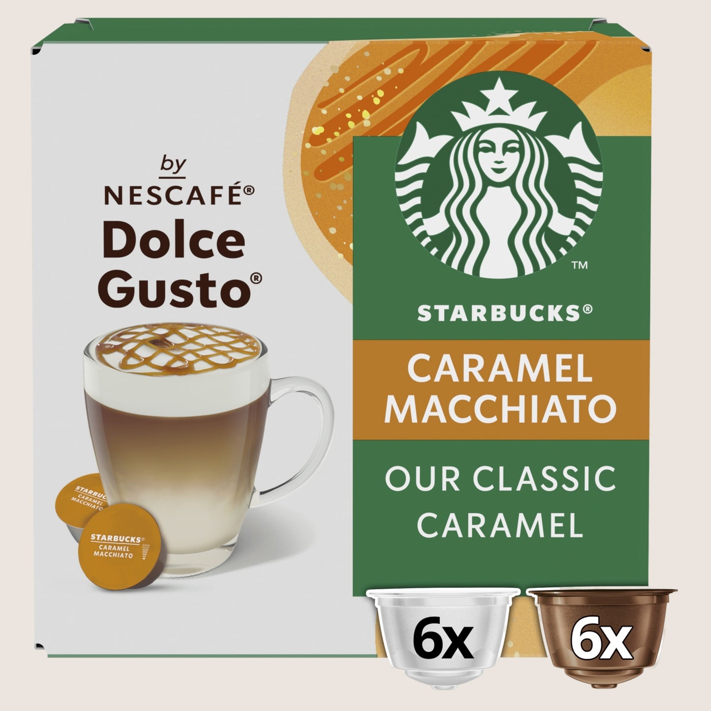 Starbucks by Nescafe Dolce Gusto ® Caramel Macchiato By Nescafé Dolce Gusto, Coffee Pods x12 No Artificial Additives