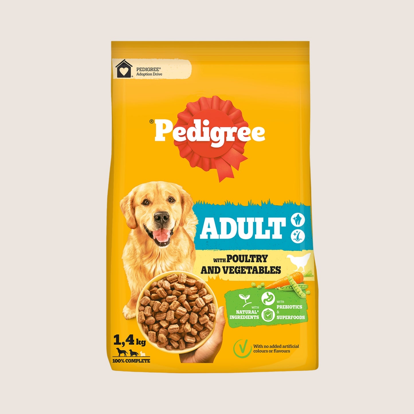 Pedigree COMPLETE™ Adult Dry Dog Food Poultry and Vegetables Complete Nutrition 1.4kg