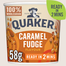 Quaker Heavenly Oats Caramel Fudge Porridge Pot Vitamin Fortified 58g
