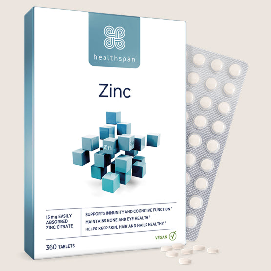 Healthspan Zinc with Vitamin C Vegan Friendly 360 tablets