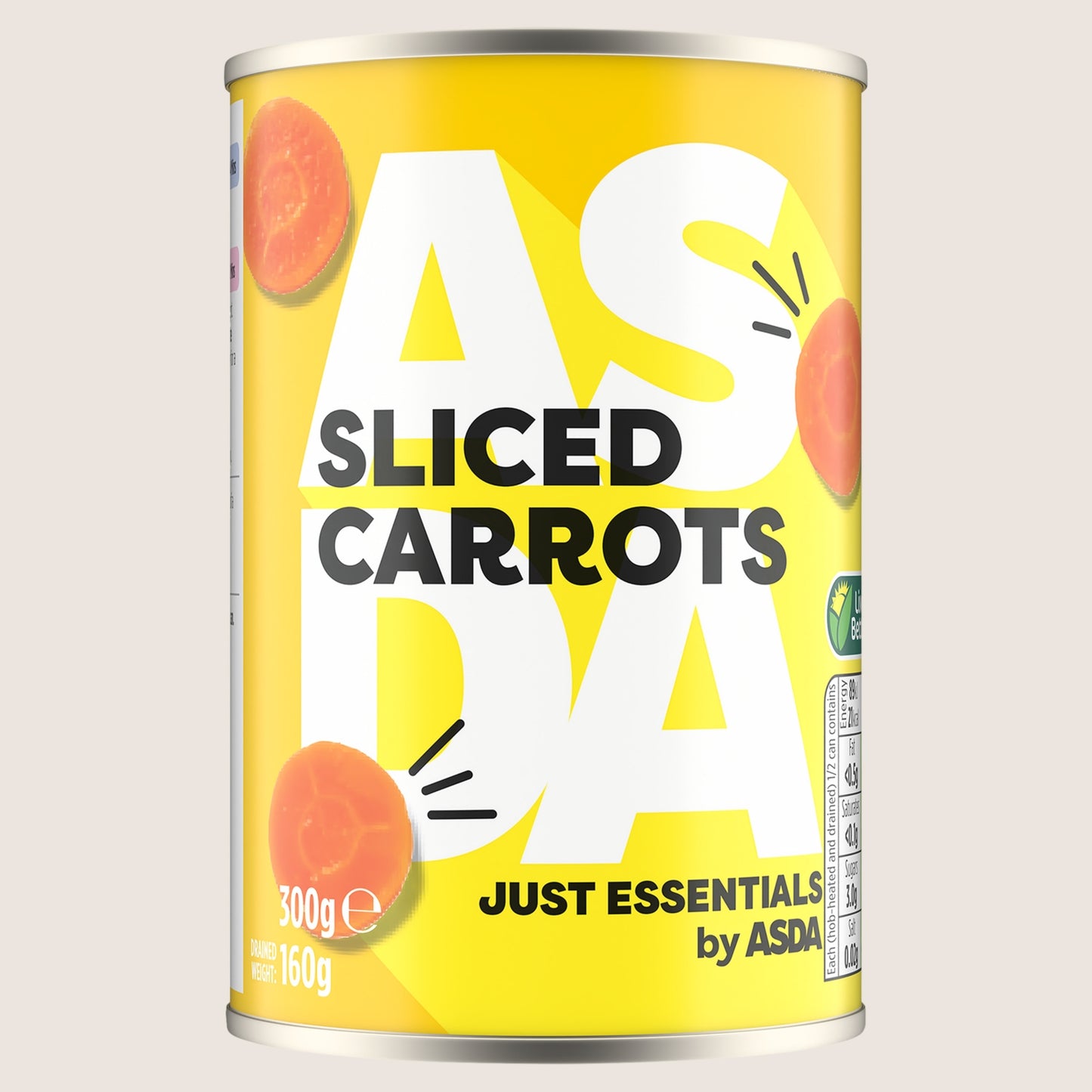 JUST ESSENTIALS by ASDA Just Essentials Sliced Carrots Garden Fresh 300g