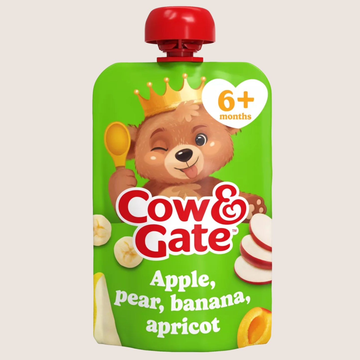 Cow & Gate Fruit Pouch Apple Pear Banana & Apricot Baby Food Snack, 6+ Months 6 Months Plus 100g