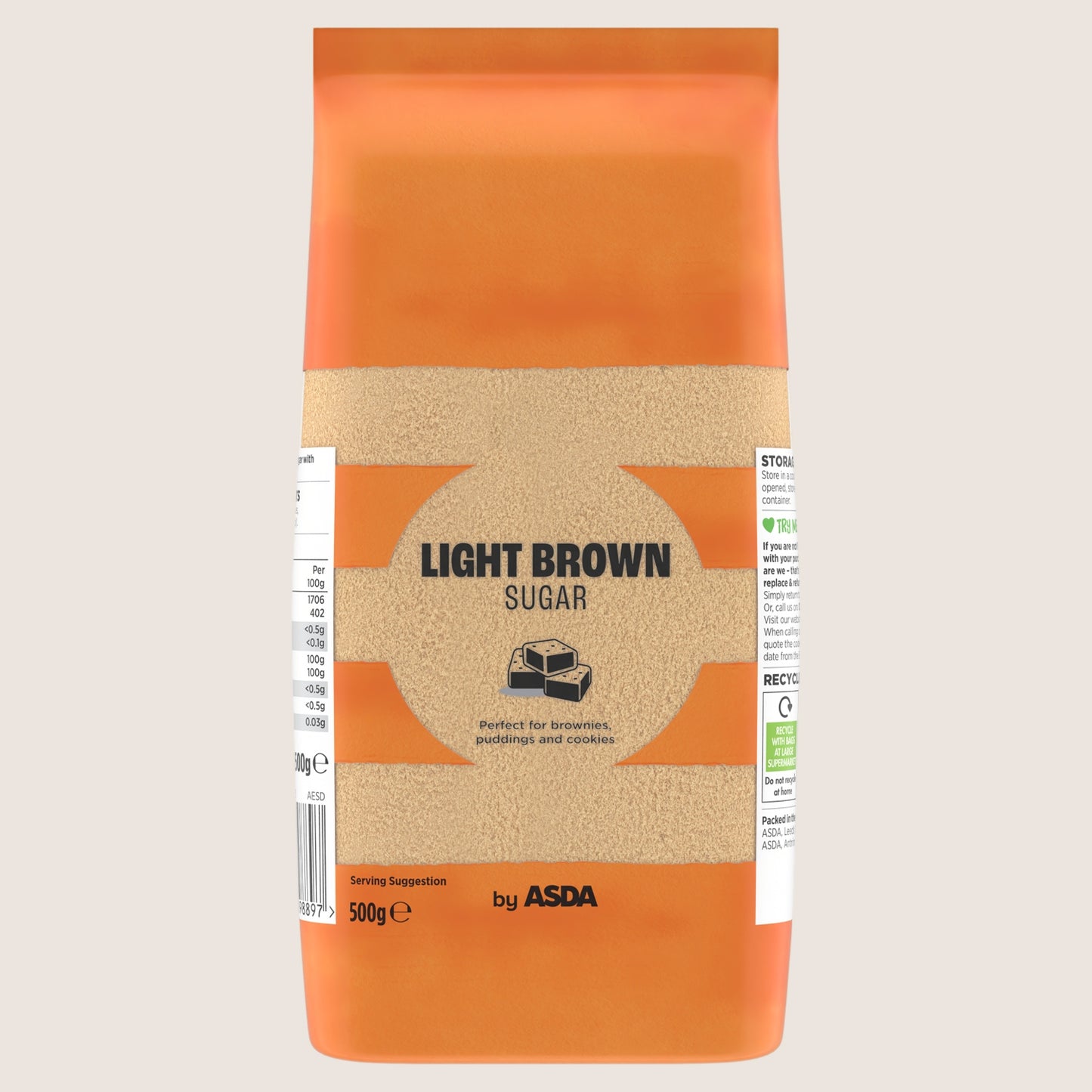 ASDA Light Brown Sugar Premium Quality 500g
