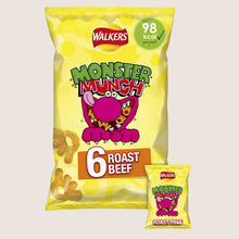 Walkers Monster Munch Roast Beef Snacks Crisps Multipack 6x20g