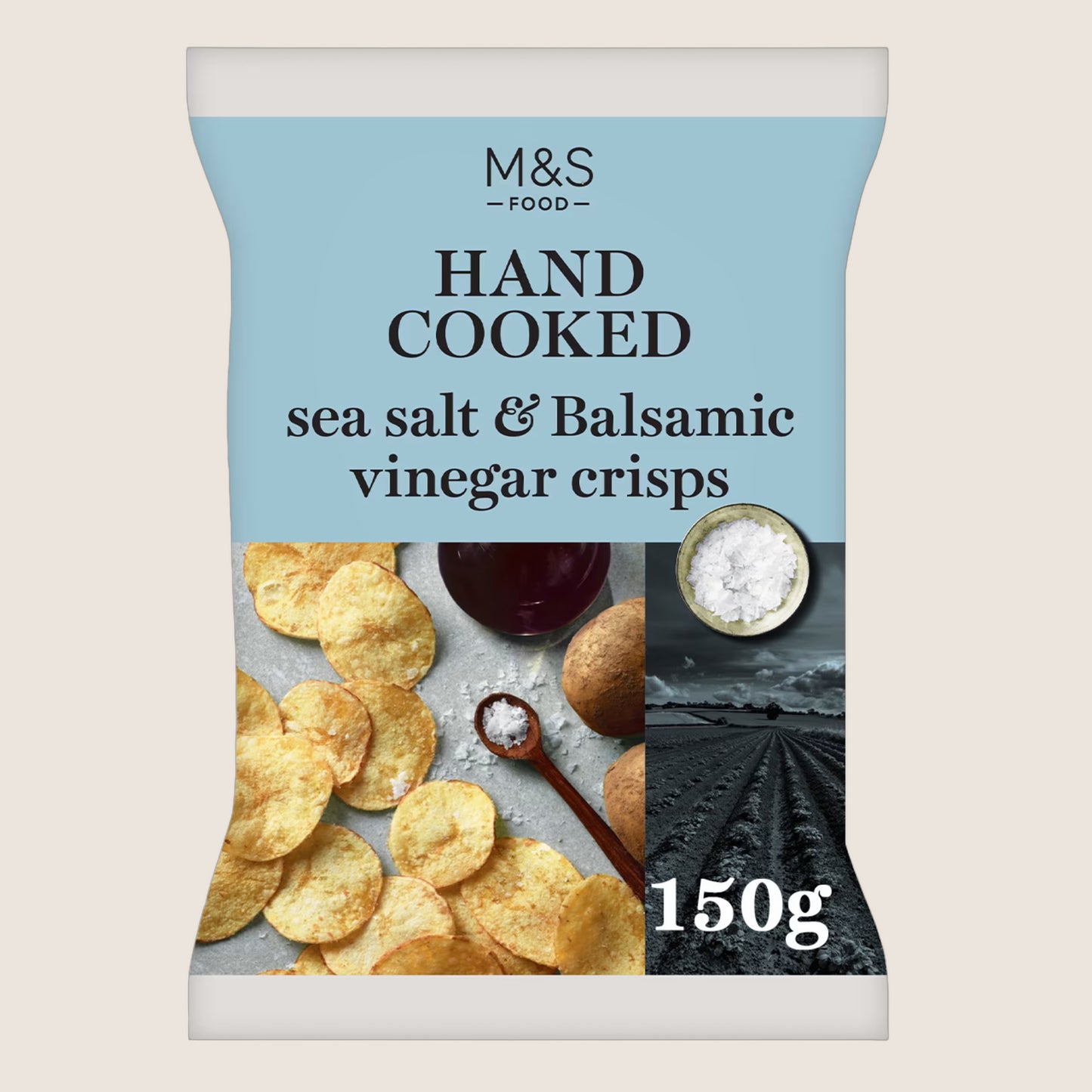 M&S Hand Cooked Sea Salt & Balsamic Vinegar Crisps 150 g
