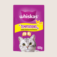 Whiskas TEMPTATIONS™ Adult Cat Treats with Chicken & Cheese Nutritionally Complete 60g