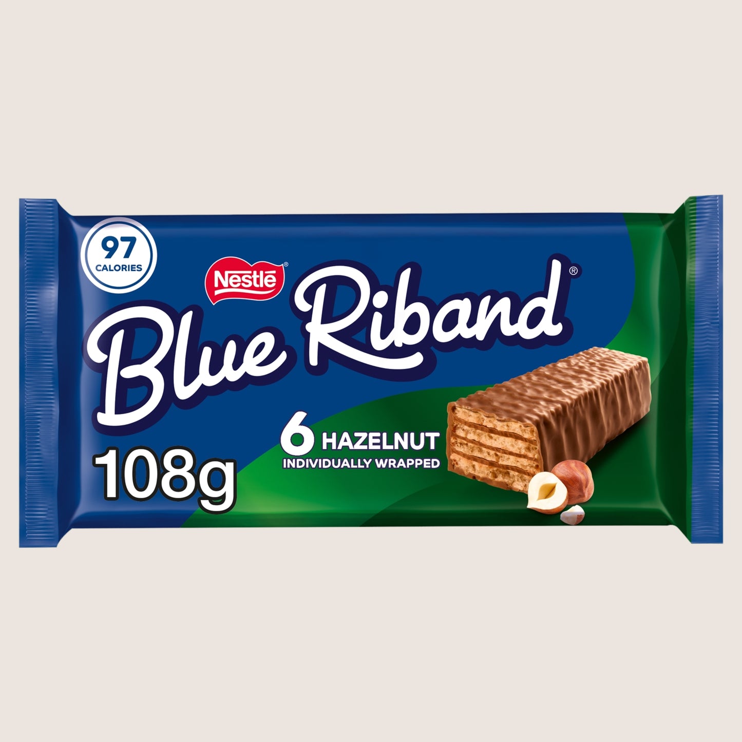 Blue Riband Milk Chocolate Hazelnut Wafer Biscuit Bar Milk Chocolate 6 Pack 108g