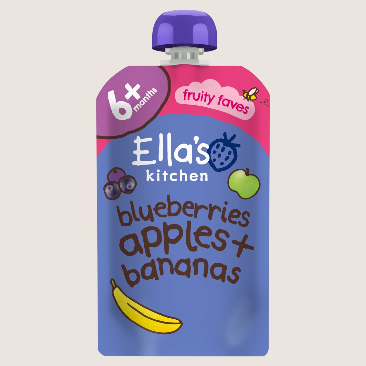 Ella's Kitchen Blueberries Apples + Bananas with Vanilla 6+ Months 6 Months Plus 120g