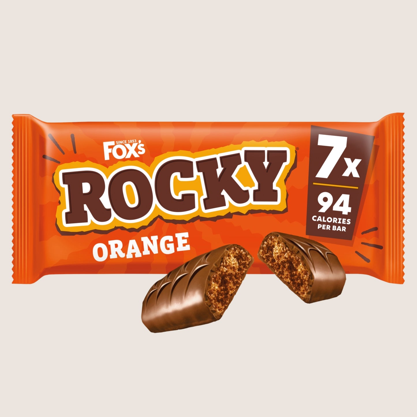 Fox's Biscuits Rocky Orange Biscuit Bars 7 Bars Free From Artificial Additives 138g