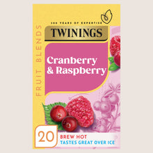 Twinings Cranberry & Raspberry 20 Tea Bags No Artificial Additives 40g