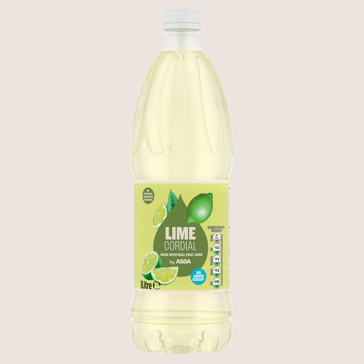ASDA Lime Cordial No Added Sugar 1Litre