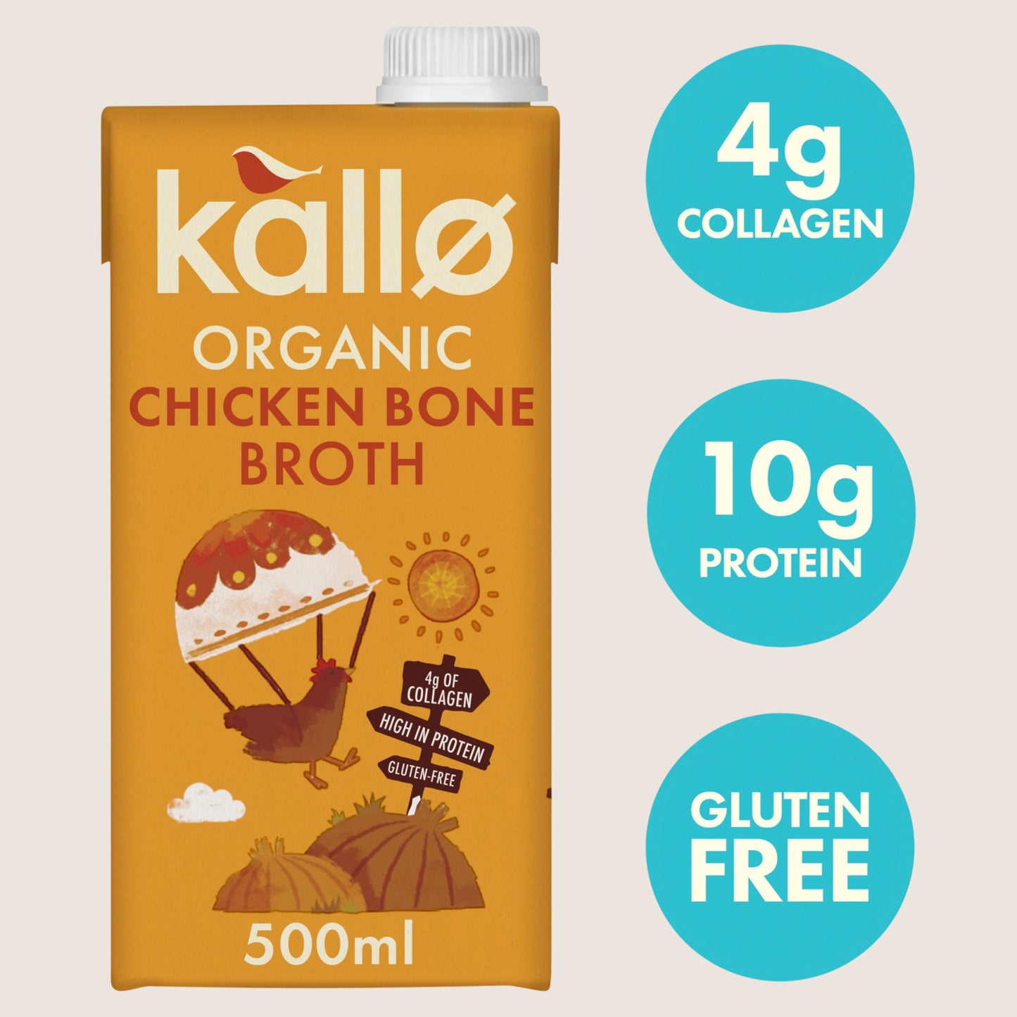 Kallo Organic Chicken Bone Broth Gluten Free 500ml