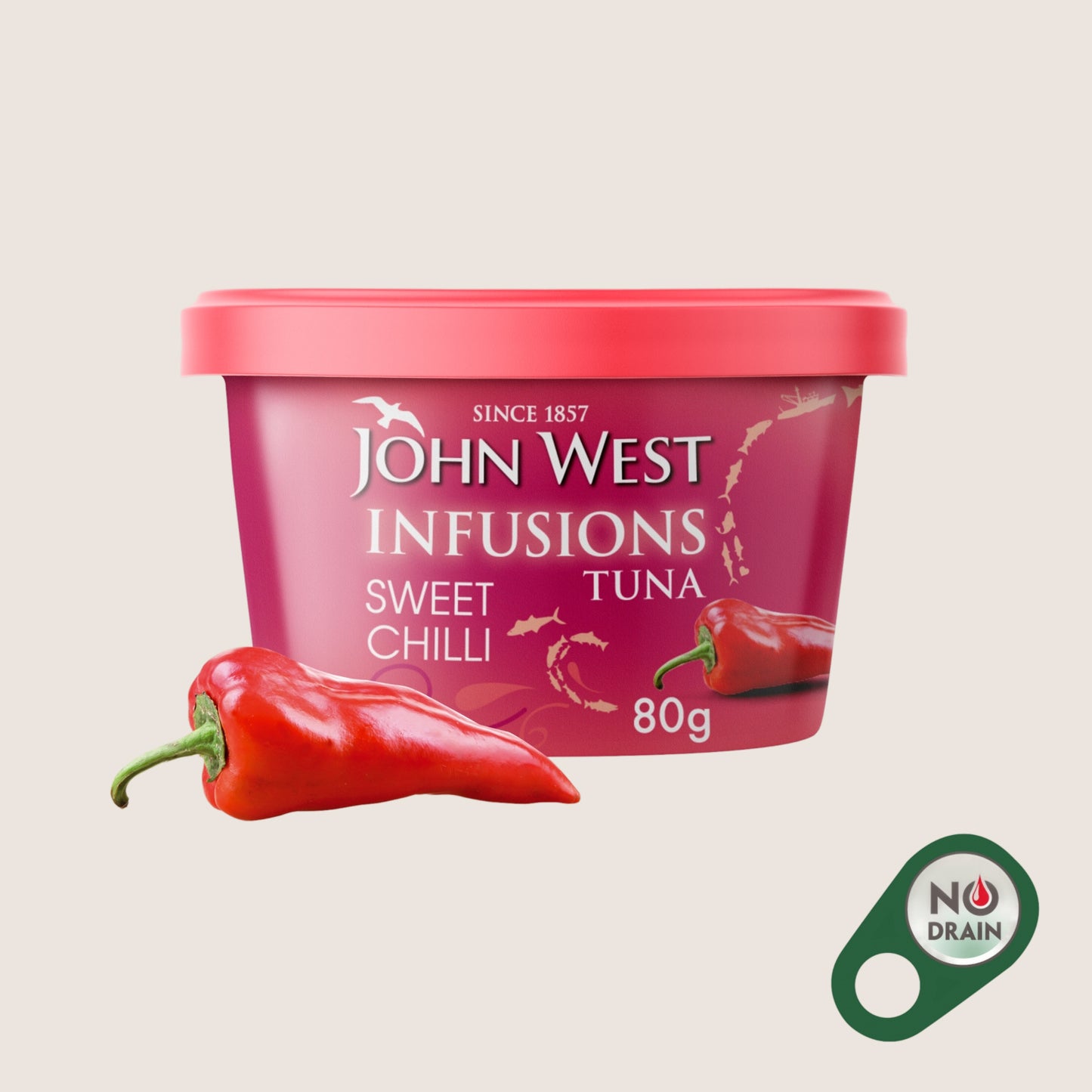 John West Sweet Chilli No Drain Tuna Infusions No Artificial Additives 80g