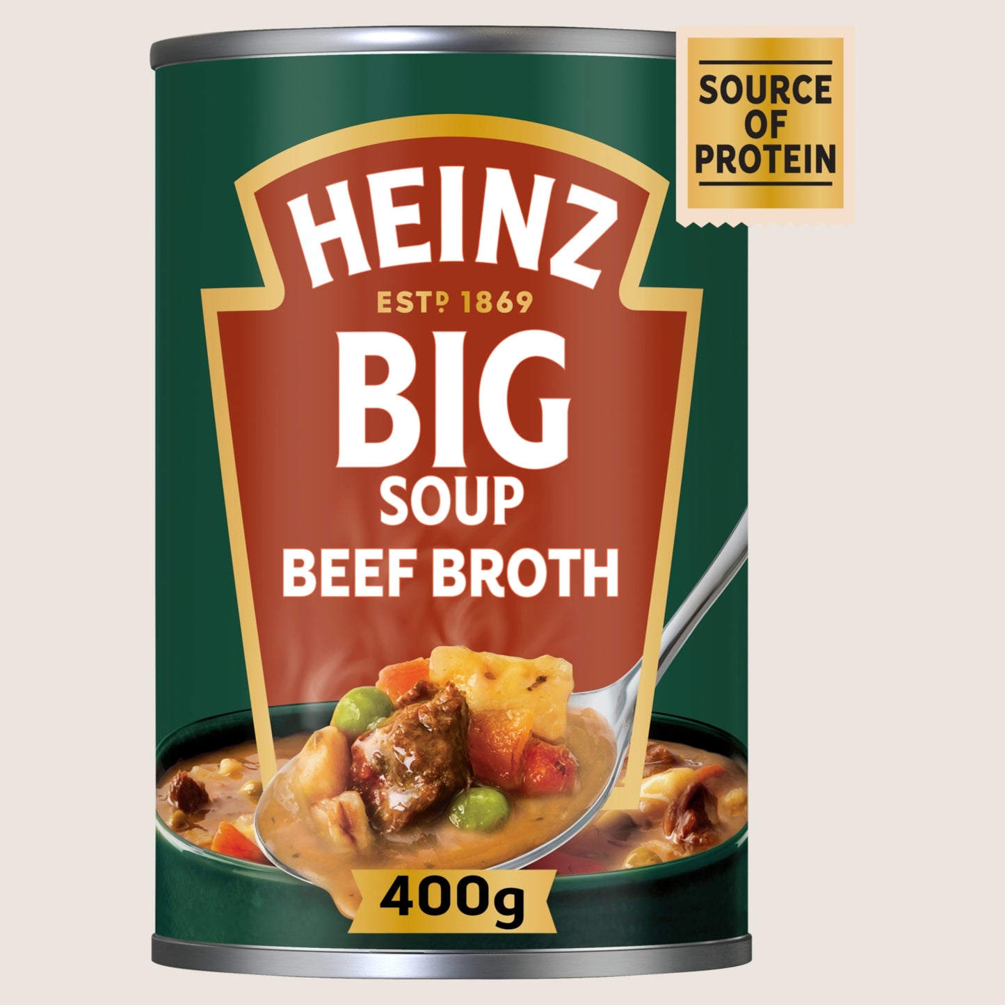 Heinz Beef Broth Chunky Big Soup Low Fat 400g