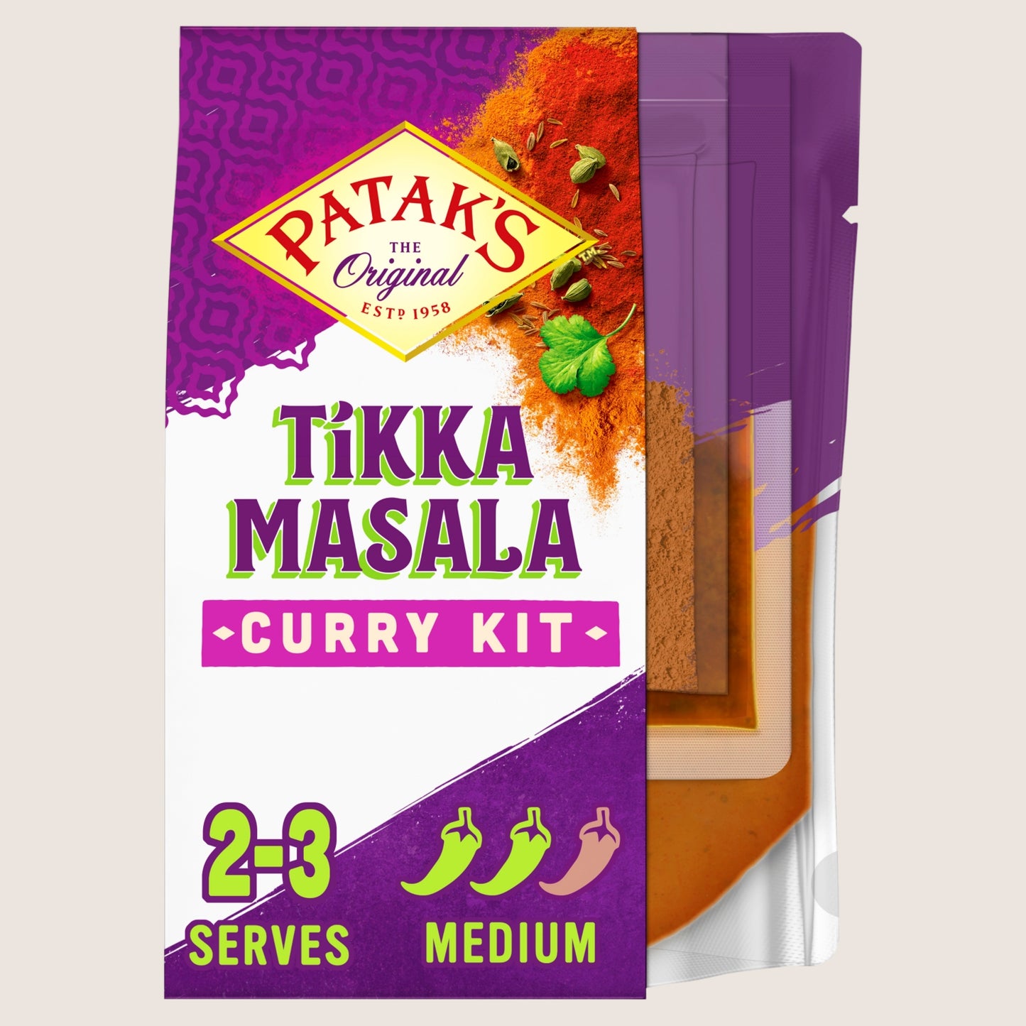 Patak's Punjabi Style Tikka Masala Curry Sauce Kit No Artificial Additives 270g