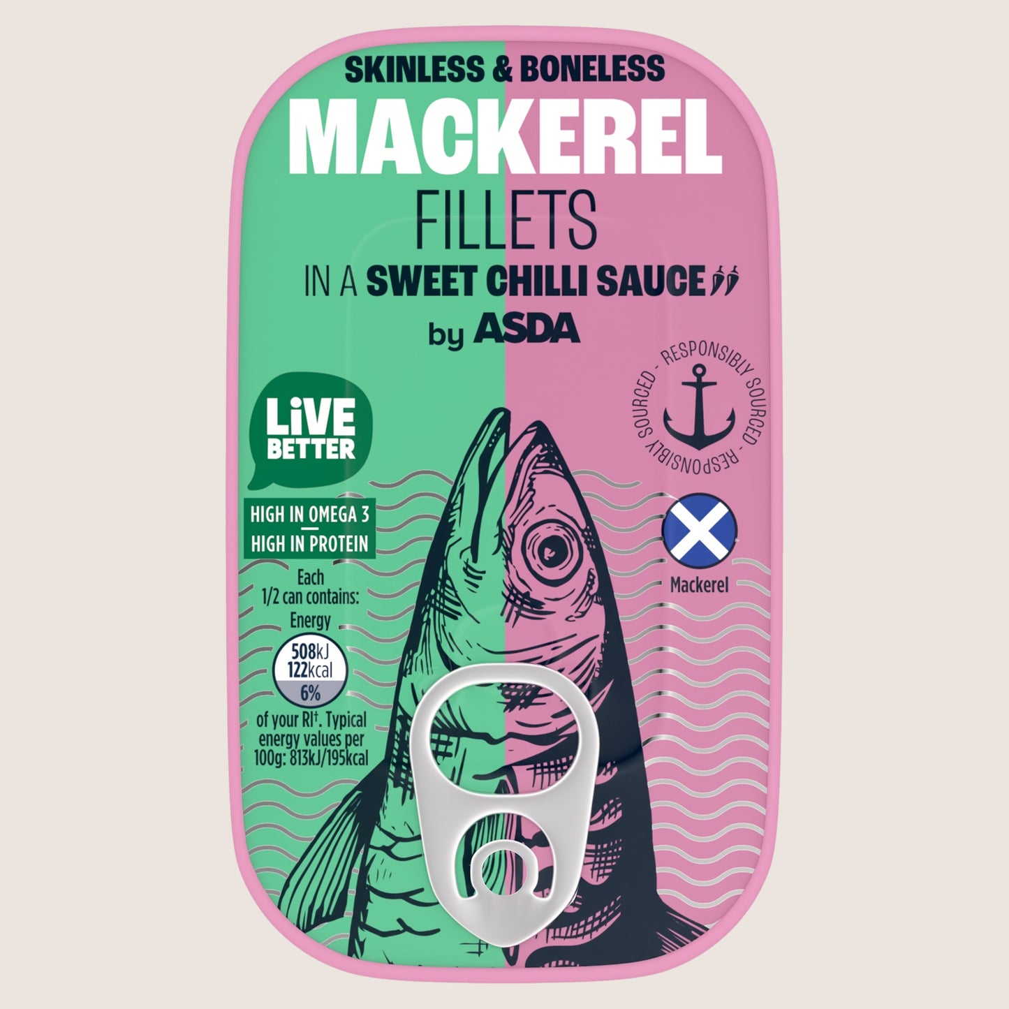 ASDA Mackerel Fillets in a Sweet Chilli Sauce High in Protein 125g