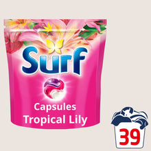 Surf 3 in 1 Tropical Lily Laundry Washing Detergent Capsules 39 Washes