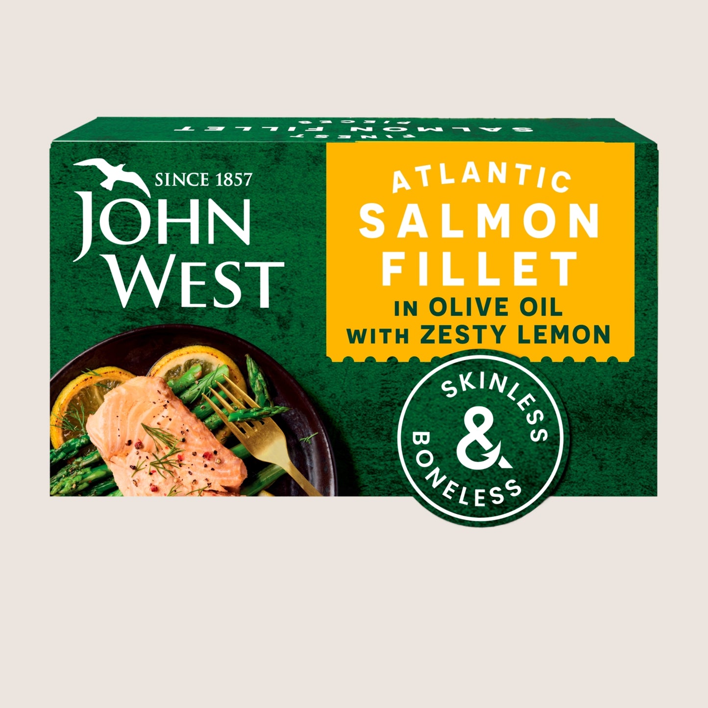 John West Atlantic Salmon Fillet in Olive Oil with Zesty Lemon In Olive Oil 115g