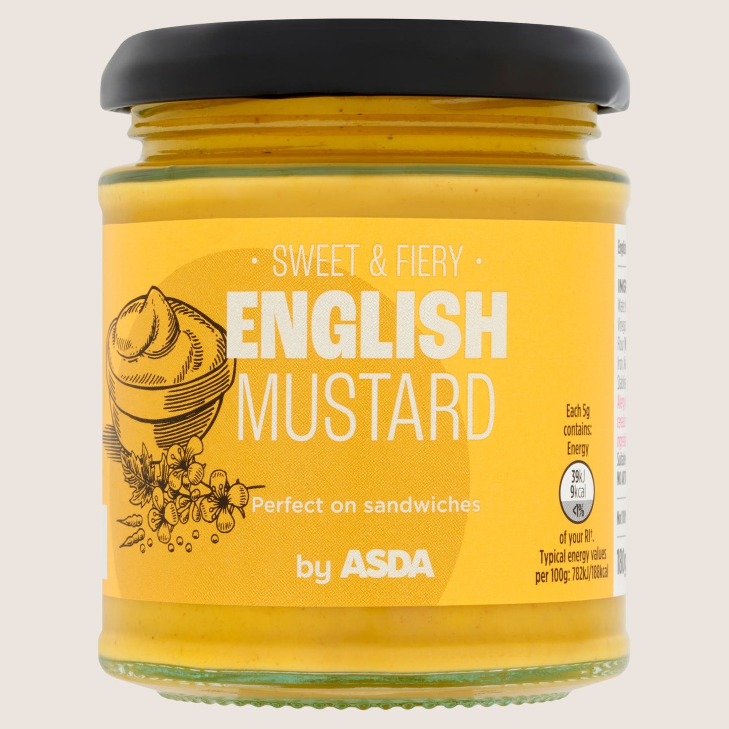 ASDA English Mustard No Artificial Additives 180g