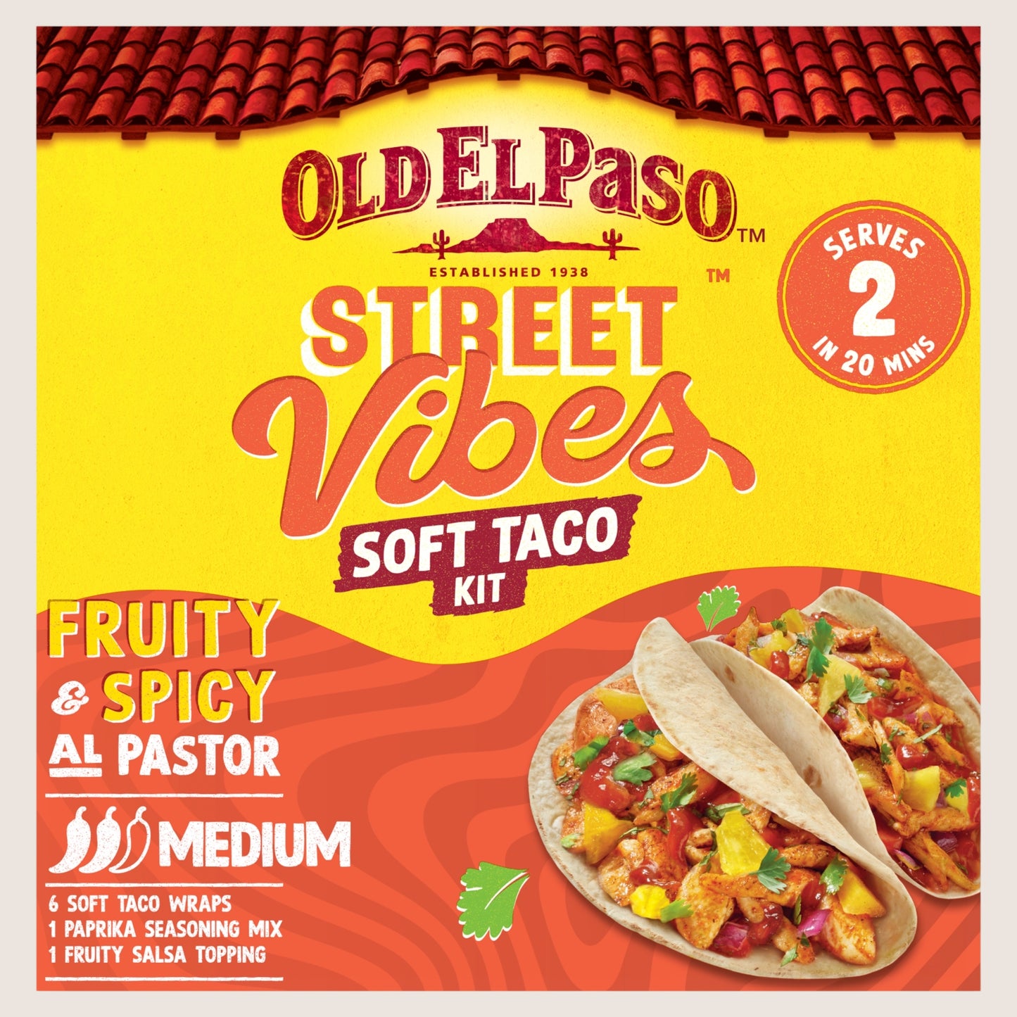 Old El Paso Street Vibes Al Pastor Soft Taco Kit No Artificial Additives 257g