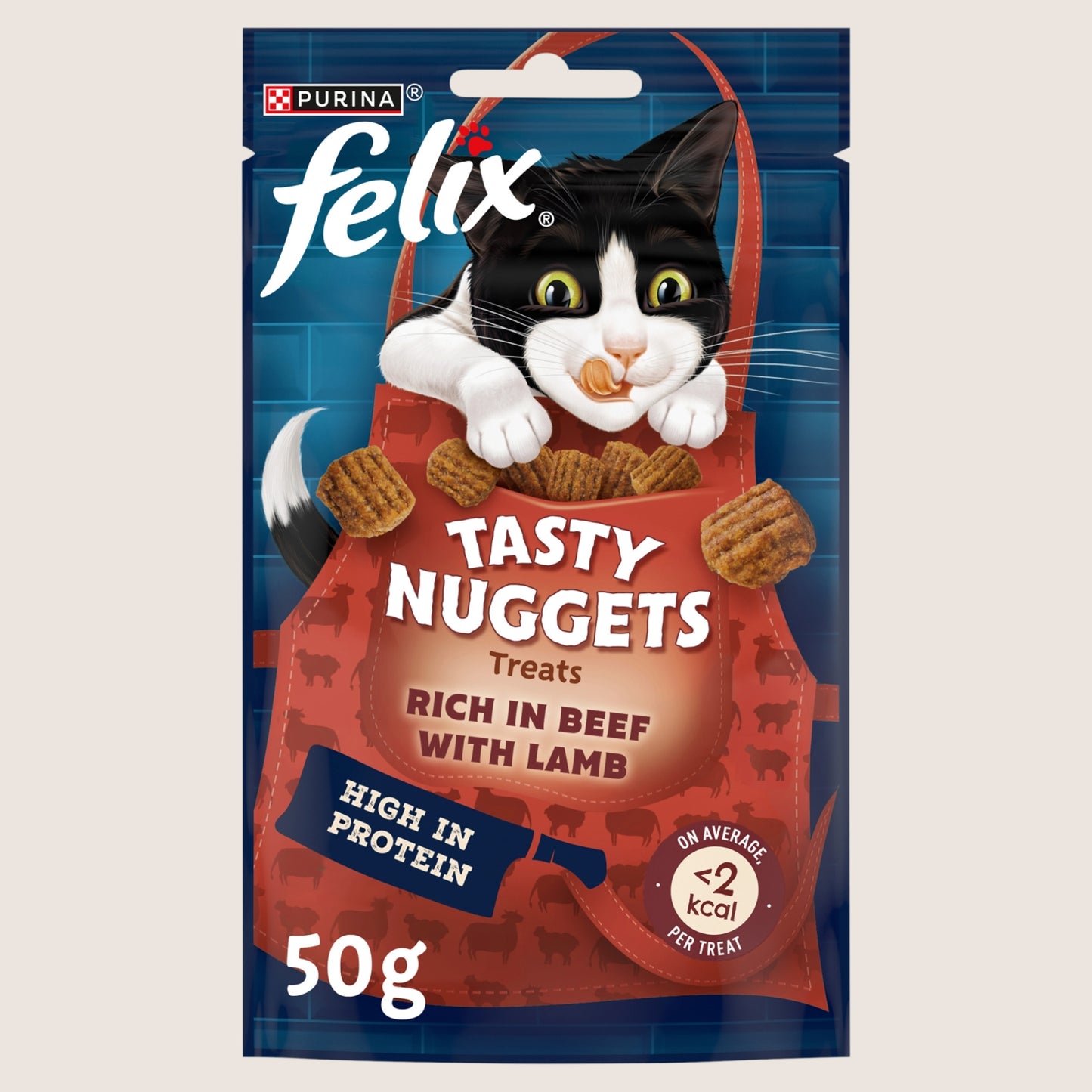 Felix Tasty Nuggets Beef & Lamb Cat Treats Nutritionally Complete 50g