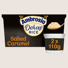 Ambrosia Deluxe Salted Caramel Rice Pudding Dessert Snack Pots No Artificial Additives 2 x 110g