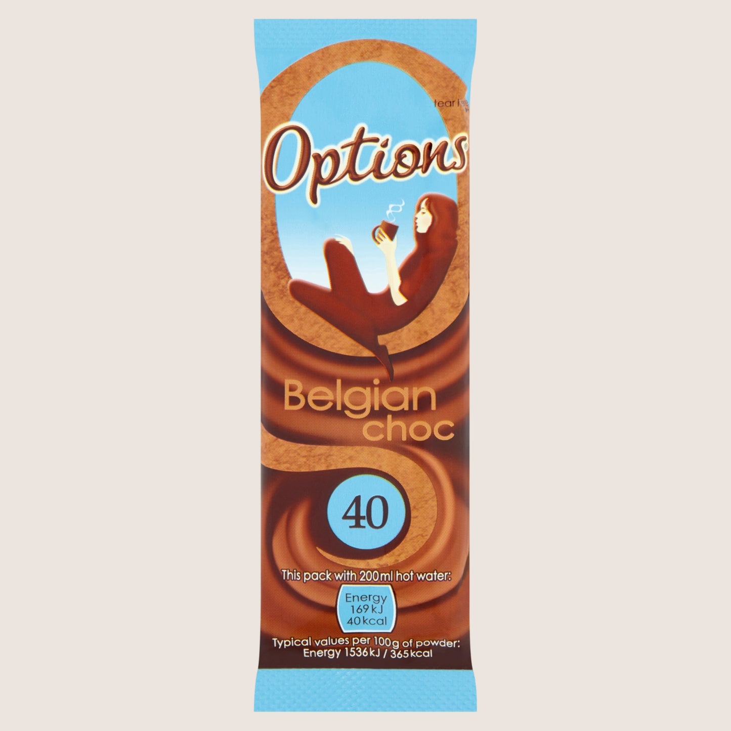 Options Instant Belgian Hot Chocolate Drink Gluten Free 11g