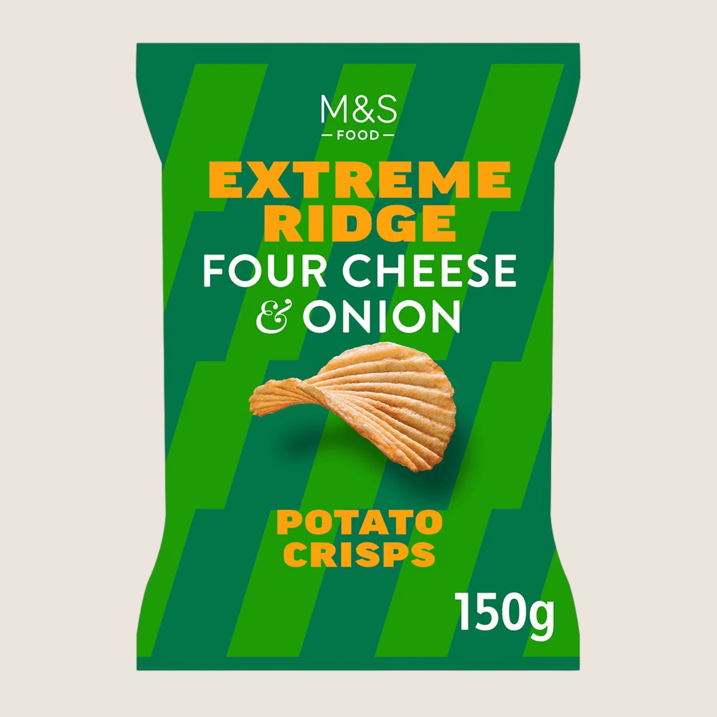 M&S Extreme Ridge Four Cheese And Onion Potato Crisps 150 g