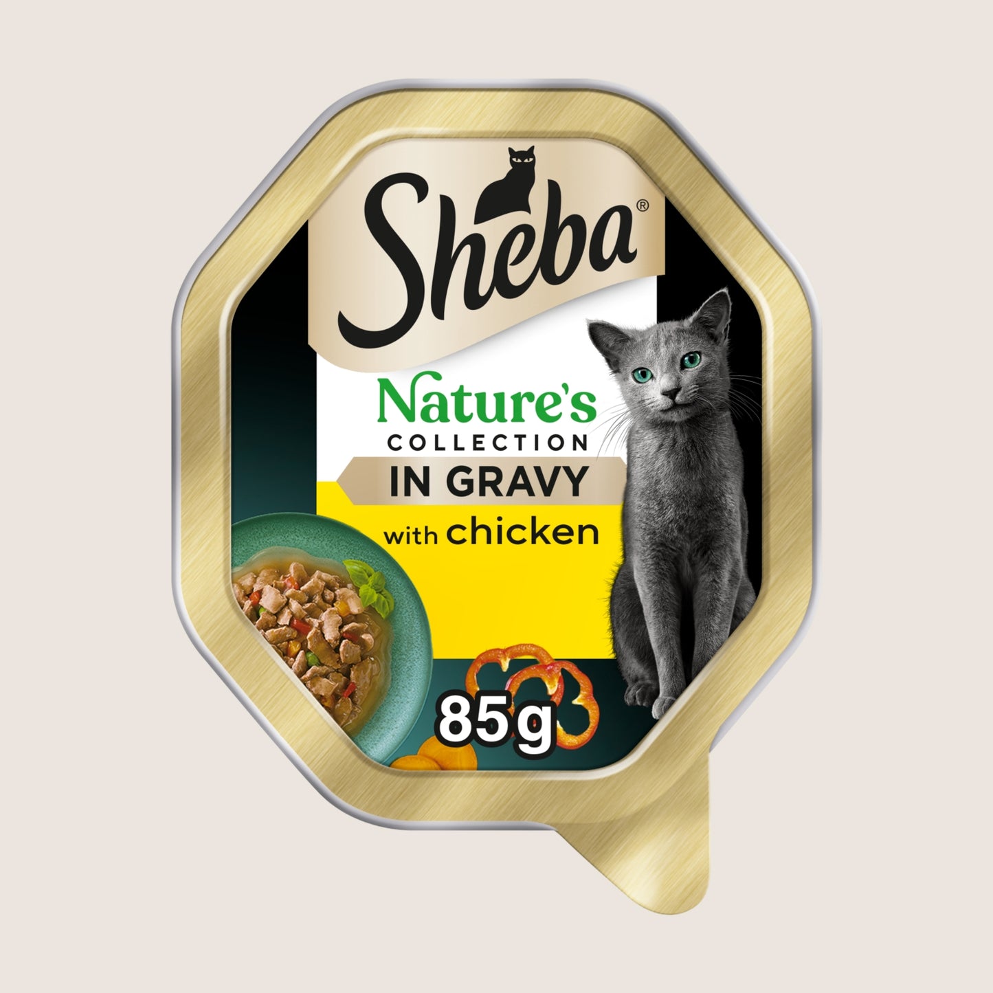Sheba Nature's Collection Adult Cat Food Tray with Chicken in Gravy With Taurine 85g